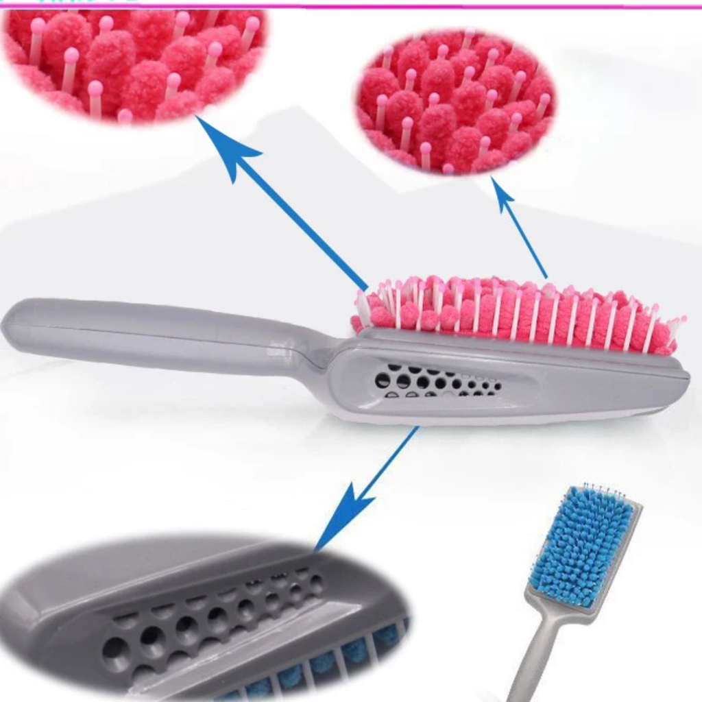 Microfiber towel hair brush